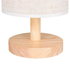 Lampa nocna Zelda E27 drewno i mleczny klosz