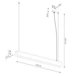 Lampa wisząca liniowa Spark 100cm 1xG13 8,5W 3000K złota