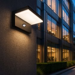 Lampa elewacyjna LED Hestio 9W z czujnikiem PIR czarna