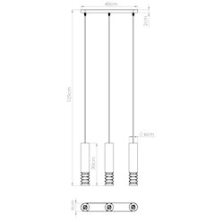 Lampa wisząca potrójna Lami 3L 3xGU10 listwa biała