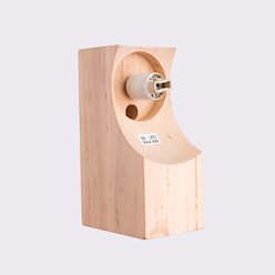 Kinkiet drewniany mleczna kula Bulbo 1xG9 naturalne drewno