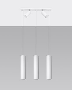 Lampa wisząca RING 3xGU10 + 2 spoty GU10 biała