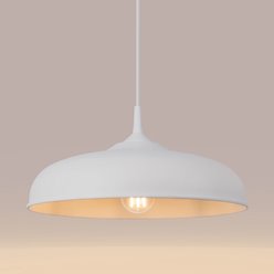Lampa wisząca z okrągłym kloszem Gina 1xE27 biała