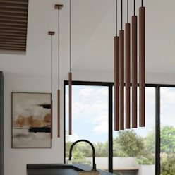 Lampa wisząca podwójna tuba Pastelo 2xG9 brązowa