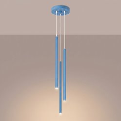 Lampa wisząca pojedyncza tuba Pastelo 3P 3xG9 błękitna