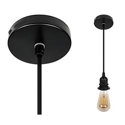 Lampa wisząca 1xE27 Boho z odkrytą żarówką 45cm