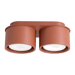 Lampa sufitowa podwójna tuba Modo 2xGx53 ochra czerwona
