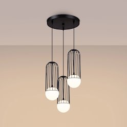 Lampa wisząca potrójna Brina okrągła 3xG9 czarna