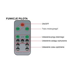 Czujnik ruchu 230V IP65 mikrofalowy 100W z pilotem