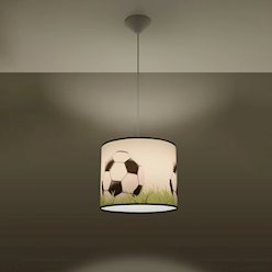 Lampa wisząca dziecięca Football C 30 1xE27 biało-czarno-zielona
