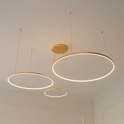 Nowoczesna lampa wisząca okręgi 20-40-60 cm 77W złota