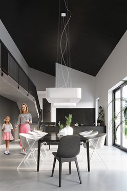 Lampa wisząca kwadratowa URANO 80 cm biała 8xE27