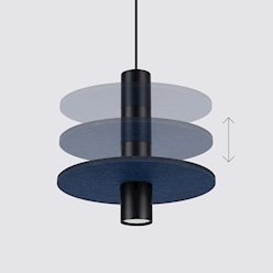 Lampa wisząca filcowa Pelta 1xGU10 czarno-granatowa