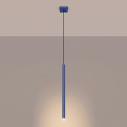 Lampa wisząca pojedyncza tuba Pastelo 1xG9 ultramarynowa