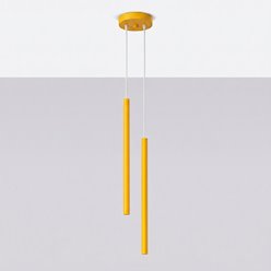 Lampa wisząca podwójna tuba Pastelo 2xG9 okrągła żółta