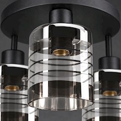 Lampa sufitowa 3xE27 Trivo czarna ze szklanymi kloszami