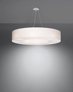 Lampa wisząca okrągła SATURNO 90 cm biała 8xE27