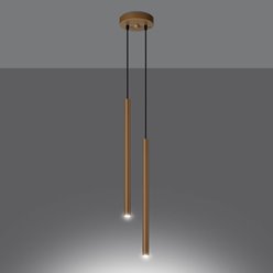 Lampa wisząca cienkie tuby PASTELO 2xG9 złota