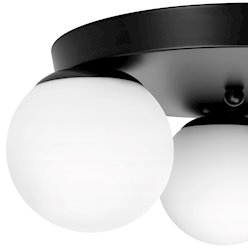 Lampa sufitowa okrągła mleczne kule Bali 3xE27 czarna