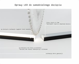 Oprawa liniowa LED IP68 AQU czarna 3000K 3m