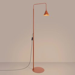 Lampa podłogowa ze stożkowym kloszem Nox 1xE14 ochra czerwona