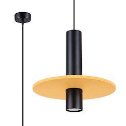 Lampa wisząca filcowa Pelta 1xGU10 czarno-żółta