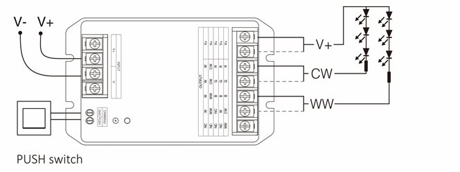 Mi-Light HR5 sterownik LED 5w1 12V-48V 30A