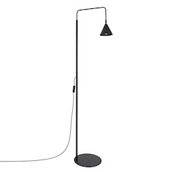 Lampa podłogowa ze stożkowym kloszem Nox 1xE14 czarna