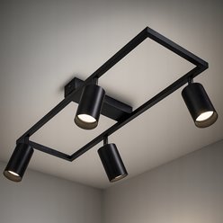 Żyrandol nowoczesny z reflektorami 4xGU10 Bueana czarny