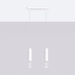 Lampa wisząca podwójna Lami 2xGU10 listwa biała