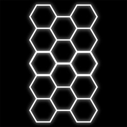 Lampa LED Hexagon 14xHEX czarna 456W 6500K