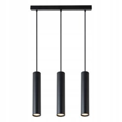 Lampa wiszące tuby Naomi 3xGU10 na listwie 39cm czarna