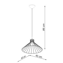 Lampa wisząca druciana EDA 1xE27 czarna