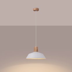 Lampa wisząca z okrągłym kloszem Fano 1xE27 biała