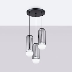 Lampa wisząca potrójna Brina okrągła 3xG9 czarna