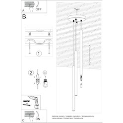 Lampa wisząca potrójna Pastelo 3xG9 okrągła zielona oliwka