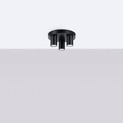 Lampa sufitowa tuby Lagos 3xGU10 okrągła czarna
