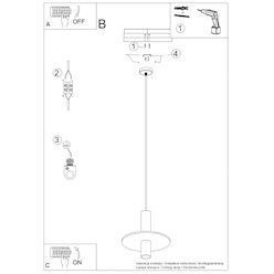Lampa wisząca filcowa Pelta 1xGU10 czarno-żółta