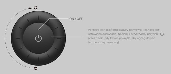 Pilot okrągły Mi-Light K3S manualny Mono CCT biały