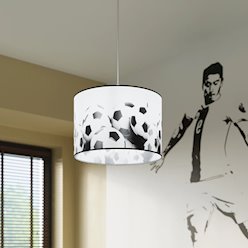 Lampa wisząca dziecięca Football B 30 1xE27 biało-czarna
