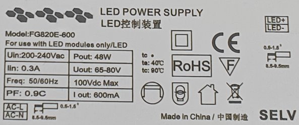 driver zasilacz led 48w 600ma
