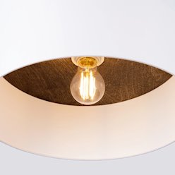 Lampa sufitowa drewniana Telesto 1xE27 biały/ciemny brąz