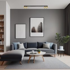 Lampa ze złotymi reflektorami Hero 4xGU10 czarna
