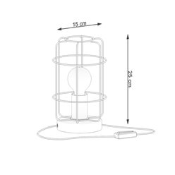 Lampa stołowa Loft GOTTO 1xE27 czarny drut