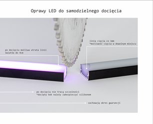 Oprawa liniowa LED IP68 AQU czarna RGB 2m