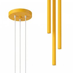 Lampa wisząca potrójna tuba Pastelo 3P 3xG9 żółta