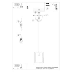 Lampa wisząca drewniana Aries 1xE27 wenge