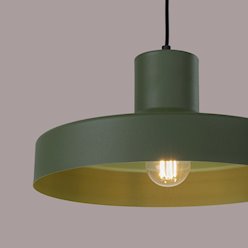 Lampa wisząca klasyczna Bilo 1xE27 zielona oliwka