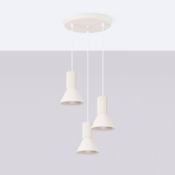Lampa wisząca potrójna Estria 3xE14 beżowa