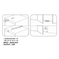 Włącznik do szafy 12V-24V 60W/100W z sensorem czarny